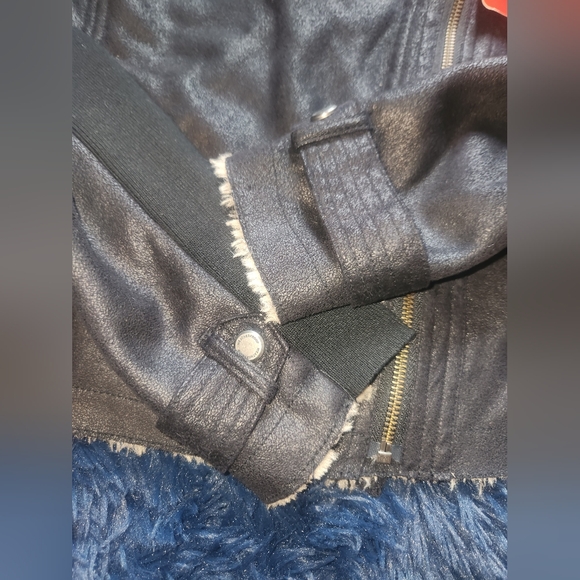 Nwt weatherproof faux shearling full zip moto style jacket size medium - Picture 6 of 9